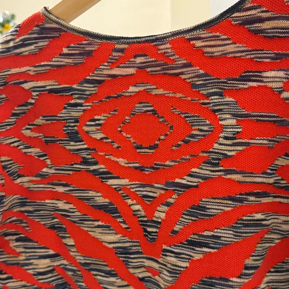 Free people 🌹Red and Black Tiger Stripe Short Sleeve Dress - Picture 8 of 17